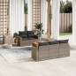 vidaXL 6-tlg. Garten-Sofagarnitur mit Kissen Grau Poly Rattan vidaXL 6-tlg. Garten-Sofagarnitur mit Kissen Grau Poly Rattan