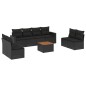 vidaXL 9-tlg. Garten-Sofagarnitur mit Kissen Schwarz Poly Rattan vidaXL 9-tlg. Garten-Sofagarnitur mit Kissen Schwarz Poly Rattan