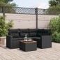 vidaXL 5-tlg. Garten-Sofagarnitur mit Kissen Schwarz Poly Rattan vidaXL 5-tlg. Garten-Sofagarnitur mit Kissen Schwarz Poly Rattan