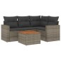 vidaXL 5-tlg. Garten-Sofagarnitur mit Kissen Grau Poly Rattan vidaXL 5-tlg. Garten-Sofagarnitur mit Kissen Grau Poly Rattan