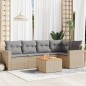 vidaXL 6-tlg. Garten-Sofagarnitur mit Kissen Beige Poly Rattan vidaXL 6-tlg. Garten-Sofagarnitur mit Kissen Beige Poly Rattan