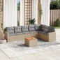 vidaXL 8-tlg. Garten-Sofagarnitur mit Kissen Beige Poly Rattan vidaXL 8-tlg. Garten-Sofagarnitur mit Kissen Beige Poly Rattan
