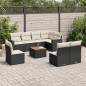 vidaXL 9-tlg. Garten-Sofagarnitur mit Kissen Schwarz Poly Rattan vidaXL 9-tlg. Garten-Sofagarnitur mit Kissen Schwarz Poly Rattan