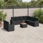 vidaXL 10-tlg. Garten-Sofagarnitur mit Kissen Schwarz Poly Rattan vidaXL 10-tlg. Garten-Sofagarnitur mit Kissen Schwarz Poly Rattan