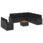 vidaXL 10-tlg. Garten-Sofagarnitur mit Kissen Schwarz Poly Rattan vidaXL 10-tlg. Garten-Sofagarnitur mit Kissen Schwarz Poly Rattan