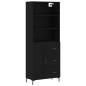 Highboard Schwarz 69,5x34x180 cm Holzwerkstoff Highboard Schwarz 69,5x34x180 cm Holzwerkstoff