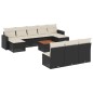 vidaXL 11-tlg. Garten-Sofagarnitur mit Kissen Schwarz Poly Rattan vidaXL 11-tlg. Garten-Sofagarnitur mit Kissen Schwarz Poly Rattan