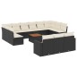 vidaXL 14-tlg. Garten-Sofagarnitur mit Kissen Schwarz Poly Rattan vidaXL 14-tlg. Garten-Sofagarnitur mit Kissen Schwarz Poly Rattan