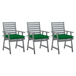 vidaXL Garten-Essstühle mit Kissen 3 Stk. Massivholz Akazie 