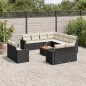 vidaXL 13-tlg. Garten-Sofagarnitur mit Kissen Schwarz Poly Rattan vidaXL 13-tlg. Garten-Sofagarnitur mit Kissen Schwarz Poly Rattan