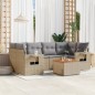 vidaXL 7-tlg. Garten-Sofagarnitur mit Kissen Beige Poly Rattan vidaXL 7-tlg. Garten-Sofagarnitur mit Kissen Beige Poly Rattan