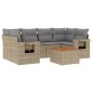vidaXL 7-tlg. Garten-Sofagarnitur mit Kissen Beige Poly Rattan vidaXL 7-tlg. Garten-Sofagarnitur mit Kissen Beige Poly Rattan