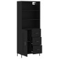 Highboard Schwarz 69,5x34x180 cm Holzwerkstoff Highboard Schwarz 69,5x34x180 cm Holzwerkstoff