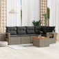 vidaXL 6-tlg. Garten-Sofagarnitur mit Kissen Grau Poly Rattan vidaXL 6-tlg. Garten-Sofagarnitur mit Kissen Grau Poly Rattan