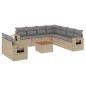vidaXL 10-tlg. Garten-Sofagarnitur mit Kissen Beige Poly Rattan vidaXL 10-tlg. Garten-Sofagarnitur mit Kissen Beige Poly Rattan