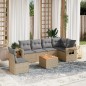 vidaXL 7-tlg. Garten-Sofagarnitur mit Kissen Beige Poly Rattan vidaXL 7-tlg. Garten-Sofagarnitur mit Kissen Beige Poly Rattan