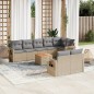 vidaXL 9-tlg. Garten-Sofagarnitur mit Kissen Beige Poly Rattan vidaXL 9-tlg. Garten-Sofagarnitur mit Kissen Beige Poly Rattan