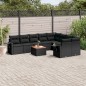 vidaXL 10-tlg. Garten-Sofagarnitur mit Kissen Schwarz Poly Rattan vidaXL 10-tlg. Garten-Sofagarnitur mit Kissen Schwarz Poly Rattan