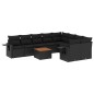 vidaXL 10-tlg. Garten-Sofagarnitur mit Kissen Schwarz Poly Rattan vidaXL 10-tlg. Garten-Sofagarnitur mit Kissen Schwarz Poly Rattan