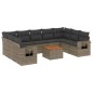 vidaXL 10-tlg. Garten-Sofagarnitur mit Kissen Grau Poly Rattan vidaXL 10-tlg. Garten-Sofagarnitur mit Kissen Grau Poly Rattan