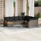 vidaXL 10-tlg. Garten-Sofagarnitur mit Kissen Grau Poly Rattan vidaXL 10-tlg. Garten-Sofagarnitur mit Kissen Grau Poly Rattan