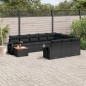 vidaXL 11-tlg. Garten-Sofagarnitur mit Kissen Schwarz Poly Rattan vidaXL 11-tlg. Garten-Sofagarnitur mit Kissen Schwarz Poly Rattan