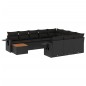 vidaXL 11-tlg. Garten-Sofagarnitur mit Kissen Schwarz Poly Rattan vidaXL 11-tlg. Garten-Sofagarnitur mit Kissen Schwarz Poly Rattan