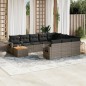vidaXL 11-tlg. Garten-Sofagarnitur mit Kissen Grau Poly Rattan vidaXL 11-tlg. Garten-Sofagarnitur mit Kissen Grau Poly Rattan