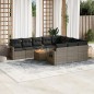vidaXL 11-tlg. Garten-Sofagarnitur mit Kissen Grau Poly Rattan vidaXL 11-tlg. Garten-Sofagarnitur mit Kissen Grau Poly Rattan