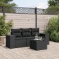 vidaXL 4-tlg. Garten-Sofagarnitur mit Kissen Schwarz Poly Rattan vidaXL 4-tlg. Garten-Sofagarnitur mit Kissen Schwarz Poly Rattan