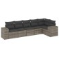 vidaXL 6-tlg. Garten-Sofagarnitur mit Kissen Grau Poly Rattan vidaXL 6-tlg. Garten-Sofagarnitur mit Kissen Grau Poly Rattan
