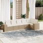 vidaXL 6-tlg. Garten-Sofagarnitur mit Kissen Beige Poly Rattan vidaXL 6-tlg. Garten-Sofagarnitur mit Kissen Beige Poly Rattan