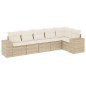 vidaXL 6-tlg. Garten-Sofagarnitur mit Kissen Beige Poly Rattan vidaXL 6-tlg. Garten-Sofagarnitur mit Kissen Beige Poly Rattan