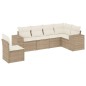 vidaXL 6-tlg. Garten-Sofagarnitur mit Kissen Beige Poly Rattan vidaXL 6-tlg. Garten-Sofagarnitur mit Kissen Beige Poly Rattan
