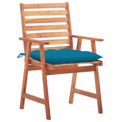 vidaXL Garten-Essstühle 3 Stk. mit Kissen Massivholz Akazie 
