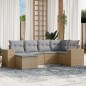 vidaXL 6-tlg. Garten-Sofagarnitur mit Kissen Beige Poly Rattan vidaXL 6-tlg. Garten-Sofagarnitur mit Kissen Beige Poly Rattan