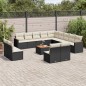 vidaXL 14-tlg. Garten-Sofagarnitur mit Kissen Schwarz Poly Rattan vidaXL 14-tlg. Garten-Sofagarnitur mit Kissen Schwarz Poly Rattan