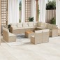 vidaXL 14-tlg. Garten-Sofagarnitur mit Kissen Beige Poly Rattan vidaXL 14-tlg. Garten-Sofagarnitur mit Kissen Beige Poly Rattan