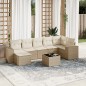 vidaXL 8-tlg. Garten-Sofagarnitur mit Kissen Beige Poly Rattan vidaXL 8-tlg. Garten-Sofagarnitur mit Kissen Beige Poly Rattan