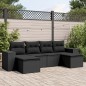 vidaXL 6-tlg. Garten-Sofagarnitur mit Kissen Schwarz Poly Rattan vidaXL 6-tlg. Garten-Sofagarnitur mit Kissen Schwarz Poly Rattan