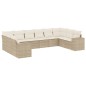 vidaXL 10-tlg. Garten-Sofagarnitur mit Kissen Beige Poly Rattan vidaXL 10-tlg. Garten-Sofagarnitur mit Kissen Beige Poly Rattan