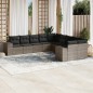 vidaXL 10-tlg. Garten-Sofagarnitur mit Kissen Grau Poly Rattan vidaXL 10-tlg. Garten-Sofagarnitur mit Kissen Grau Poly Rattan
