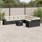 vidaXL 11-tlg. Garten-Sofagarnitur mit Kissen Schwarz Poly Rattan vidaXL 11-tlg. Garten-Sofagarnitur mit Kissen Schwarz Poly Rattan