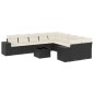 vidaXL 11-tlg. Garten-Sofagarnitur mit Kissen Schwarz Poly Rattan vidaXL 11-tlg. Garten-Sofagarnitur mit Kissen Schwarz Poly Rattan