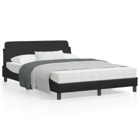 vidaXL Bettgestell mit Kopfteil Schwarz 120x200 cm Kunstleder