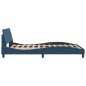 vidaXL Bettgestell mit Kopfteil Blau 120x200 cm Stoff vidaXL Bettgestell mit Kopfteil Blau 120x200 cm Stoff