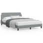 vidaXL Bettgestell mit Kopfteil Hellgrau 140x200 cm Stoff vidaXL Bettgestell mit Kopfteil Hellgrau 140x200 cm Stoff