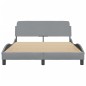 vidaXL Bettgestell mit Kopfteil Hellgrau 140x200 cm Stoff vidaXL Bettgestell mit Kopfteil Hellgrau 140x200 cm Stoff