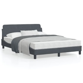 vidaXL Bettgestell mit Kopfteil Dunkelgrau 120x200 cm Samt
