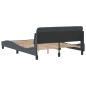 vidaXL Bettgestell mit Kopfteil Dunkelgrau 140x200 cm Samt vidaXL Bettgestell mit Kopfteil Dunkelgrau 140x200 cm Samt